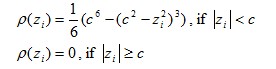 Tukey's bisquare rho function