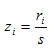 z equals scaled r