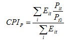 Paasche index formula