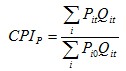 Paasche index formula
